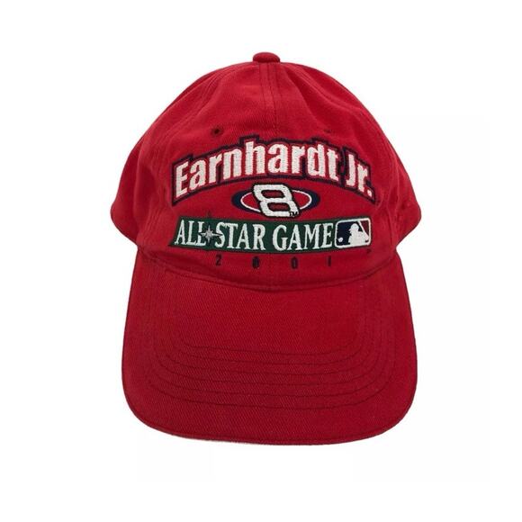 Dale Earnhardt JR #8 All Star Game VTG 2001 Snapback Red Cap Hat Casual NASCAR - Picture 1 of 12